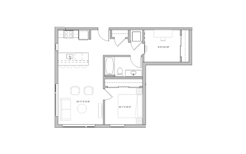 a floor plan of a house with a black and white floor